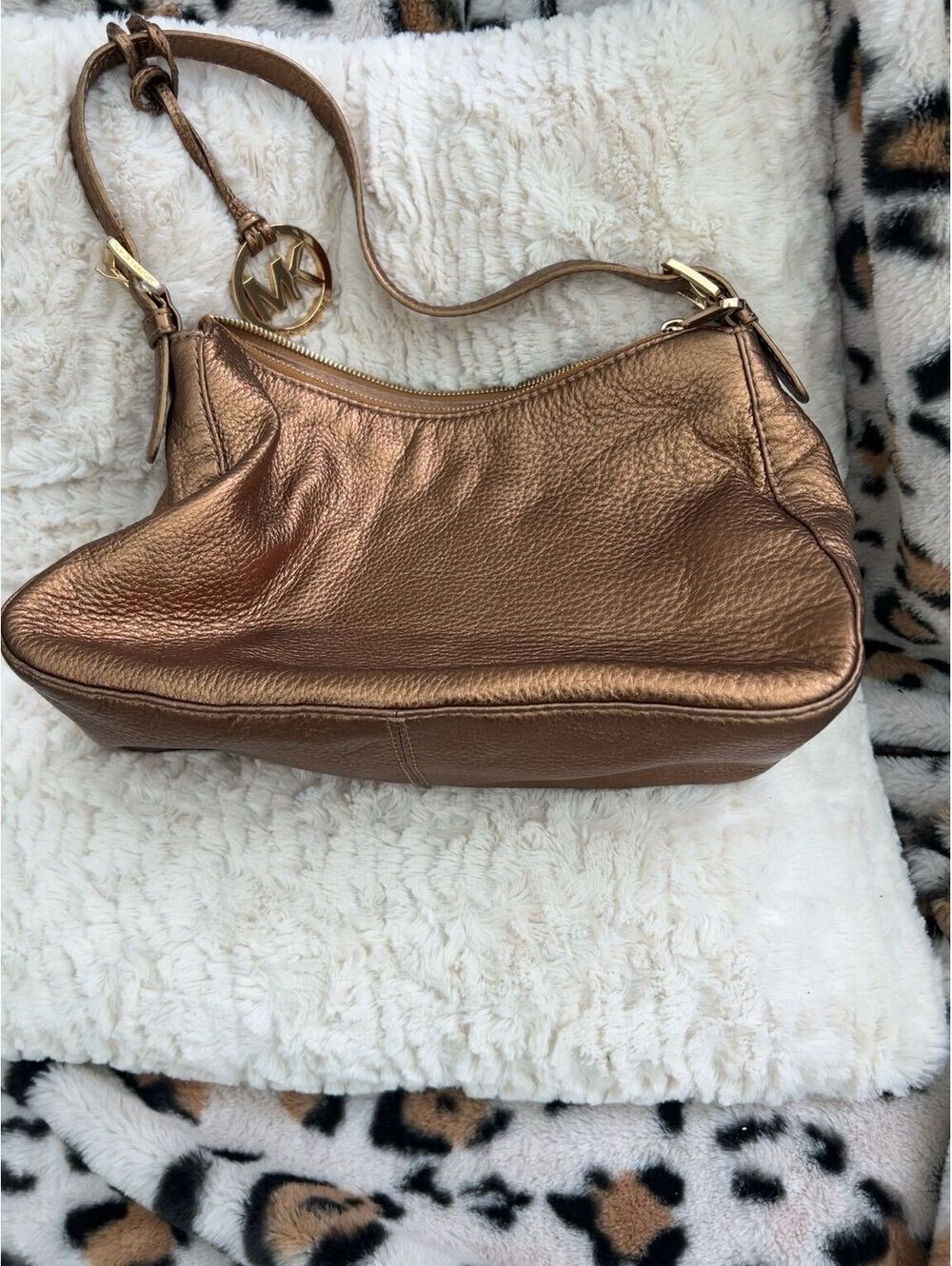 Michael Kors metallic copper/bronze shoulder bag (SKU-0455)